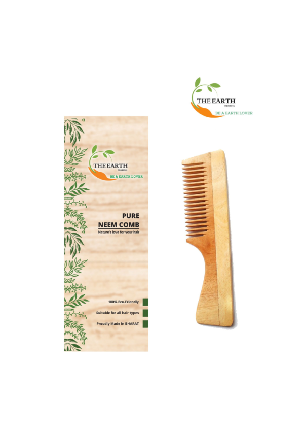 Natsbyte Neem Wooden Comb Handle Regular Teeth