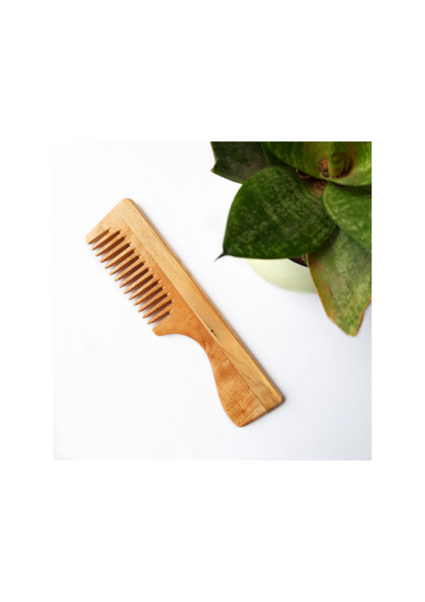 Natsbyte Neem Wooden Comb Handle Regular Teeth