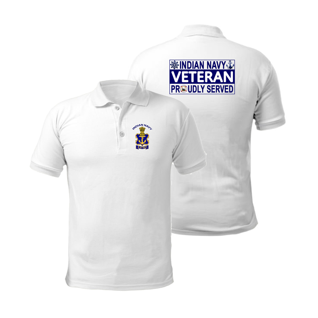 Ocean Guard Tribute: Indian Navy Veterans T-Shirt (White Edition)