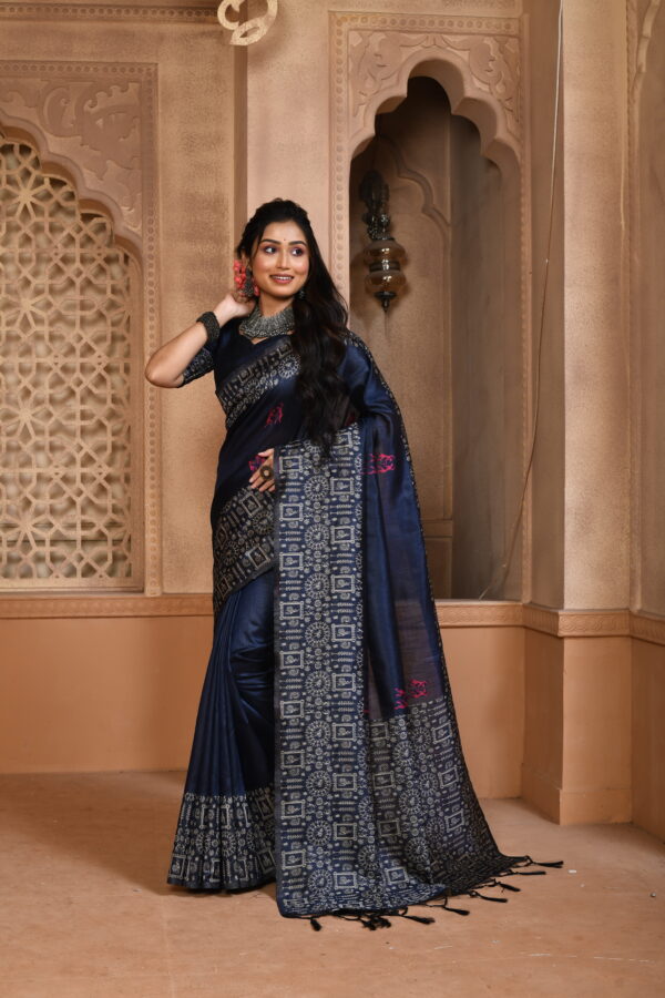 FLORA_101_N-BLUE saree