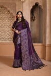FLORA_101_WINE saree