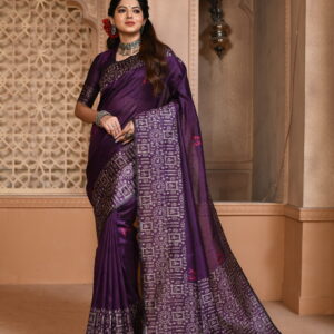 FLORA_101_WINE saree
