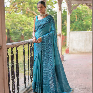 HANDLOOM_406_FIROZI Saree