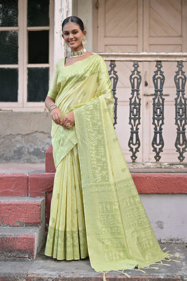 HANDLOOM_406_MAHENDI Saree