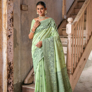 HANDLOOM_406_PISTA Saree
