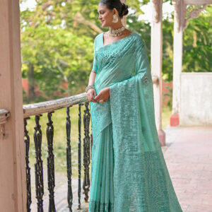 HANDLOOM_406_SEA-GREEN Saree
