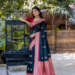 HNDLM_BLUCHRI_101_BLACK saree