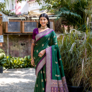 HNDLM_BLUCHRI_101_GREEN saree