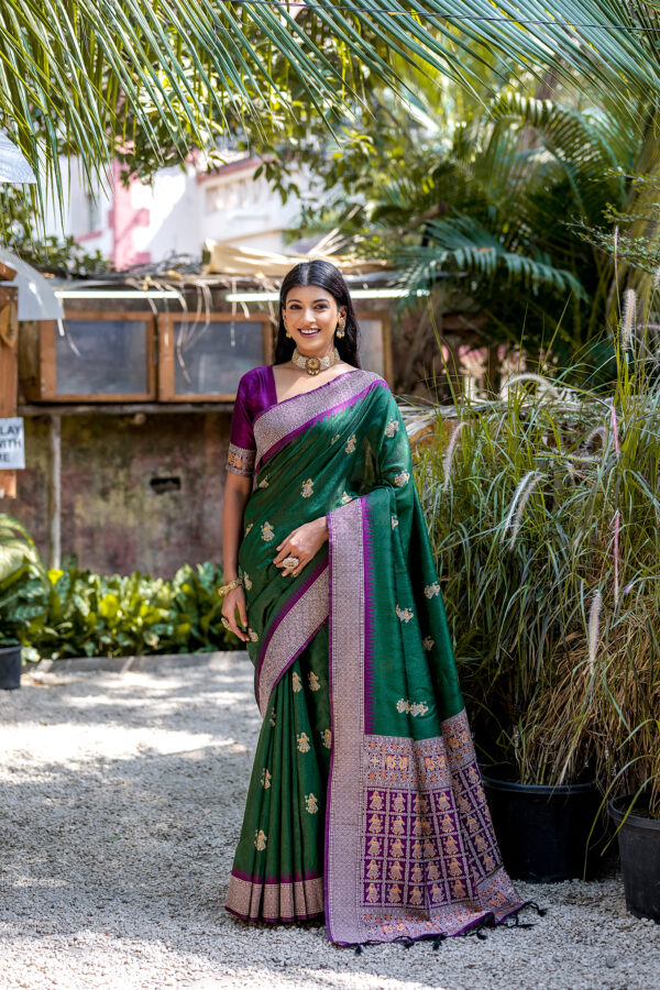 HNDLM_BLUCHRI_101_GREEN saree