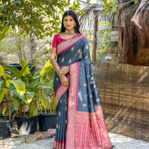 HNDLM_BLUCHRI_101_GREY saree