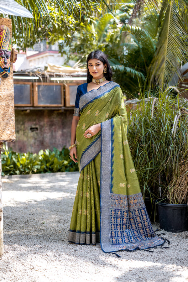 HNDLM_BLUCHRI_101_MAHENDI saree