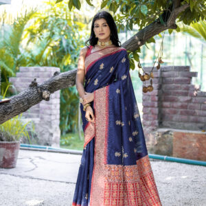 HNDLM_BLUCHRI_101_NAVY-BLUE saree
