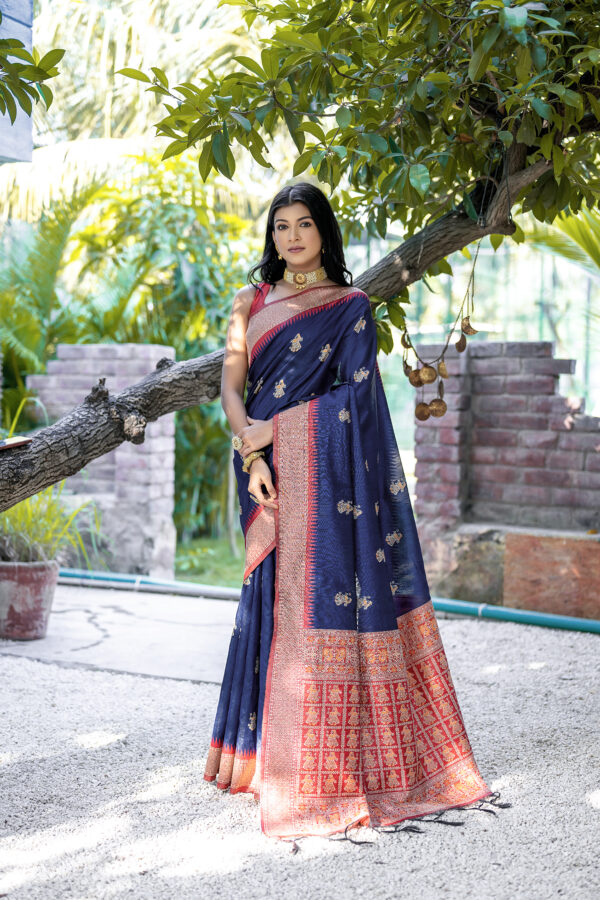 HNDLM_BLUCHRI_101_NAVY-BLUE saree