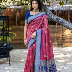 HNDLM_BLUCHRI_101_PINK saree