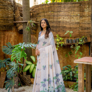 MUGA_COTON_PICHWAI_NAVY-BLUE saree