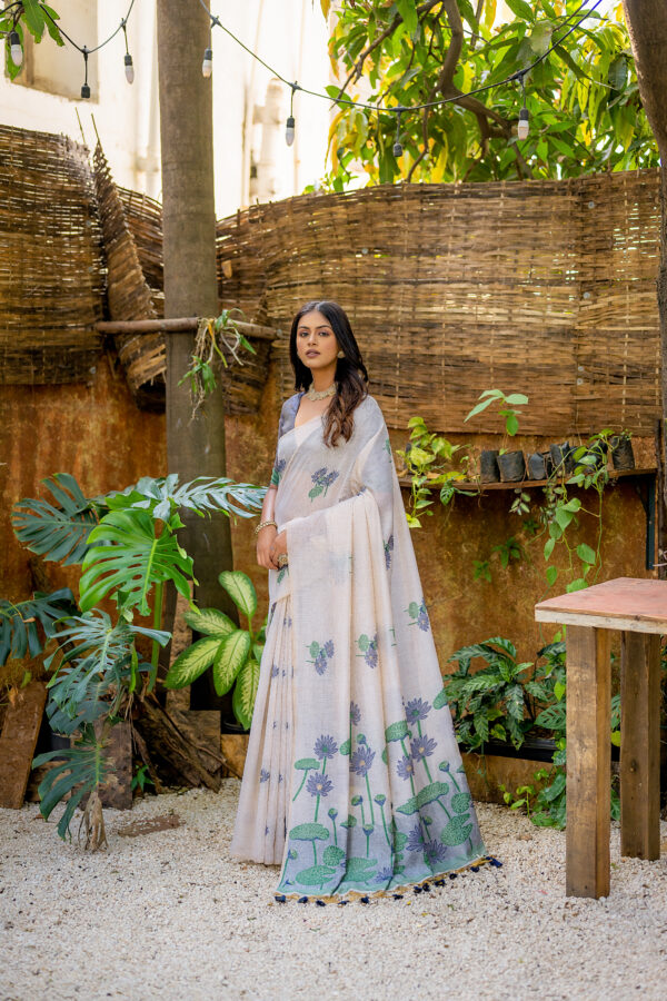 MUGA_COTON_PICHWAI_NAVY-BLUE saree