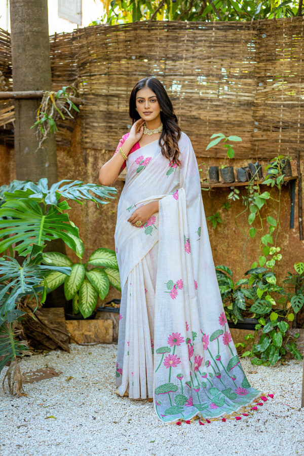 MUGA_COTON_PICHWAI_PINK saree