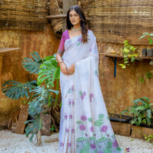 MUGA_COTON_PICHWAI_WINE saree
