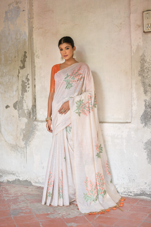MUGA_COTTON_TREE-2_ORANGE saree