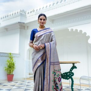 PAITHANI_KASTURI_GREY saree