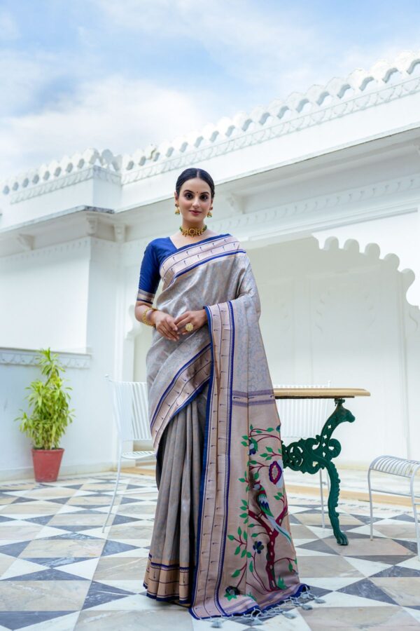 PAITHANI_KASTURI_GREY saree