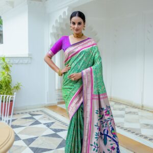 PAITHANI_KASTURI_PISTA saree