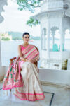 Seashell White Paithani Kanjivaram Saree