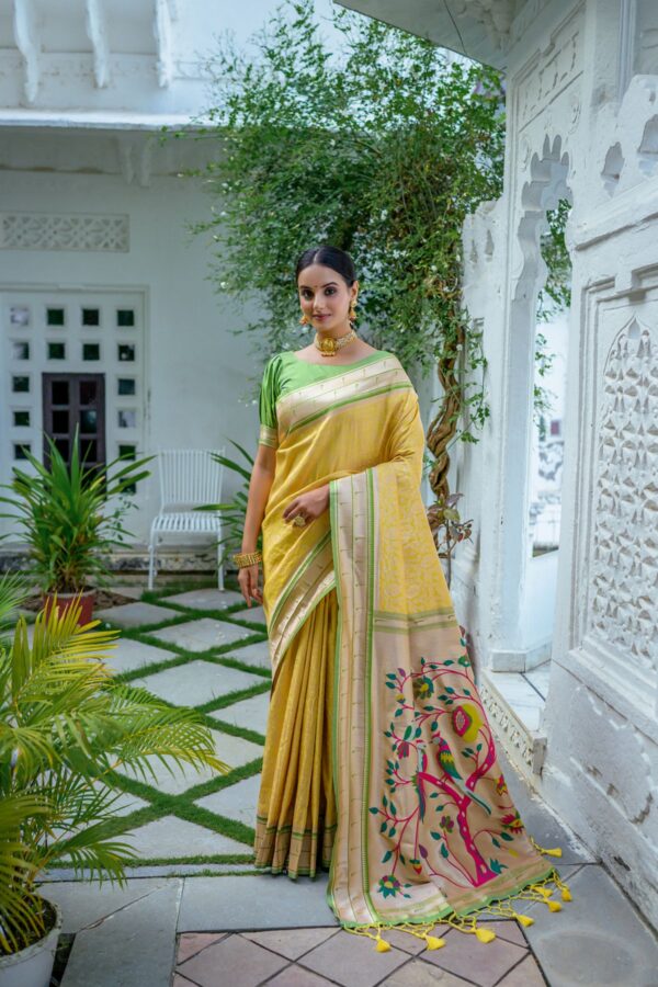 PAITHANI_KASTURI_YELLOW saree
