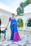 PAPER_SILK_101_FIROZI-BLUE saree