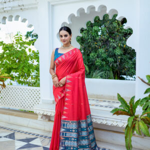 PAPER_SILK_101_RED saree