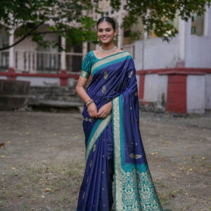 SOFT_SILK-102_NAVY-BLUE saree