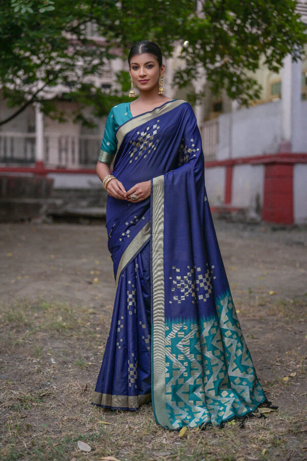 SOFT_SILK-201_NAVY-BLUE saree