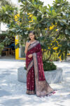 VAISHALI_TREE_MAROON saree
