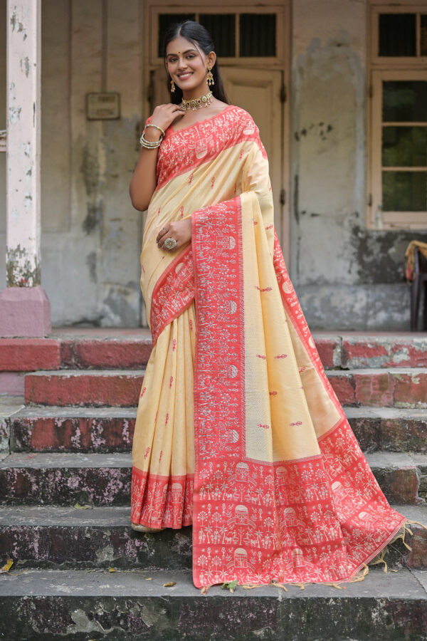 WARLI-101_RED saree