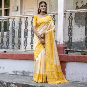 WARLI-101_YELLOW saree