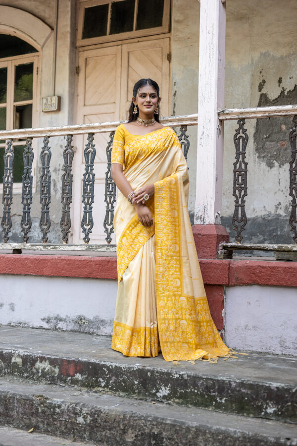 WARLI-101_YELLOW saree