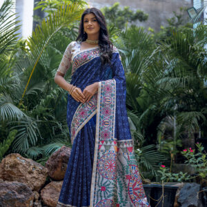YOGITA_MADHUBANI-2_BLUE Saree