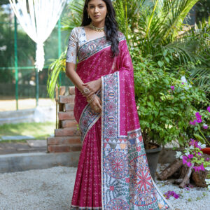 YOGITA_MADHUBANI-2_PINK saree