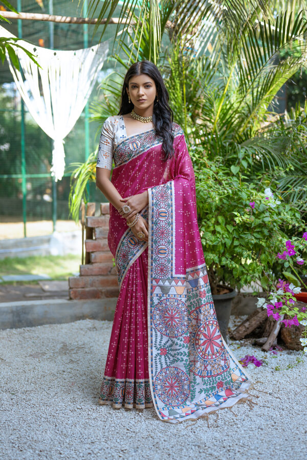 YOGITA_MADHUBANI-2_PINK saree
