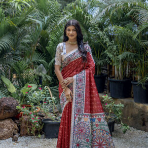 YOGITA_MADHUBANI-2_RED saree