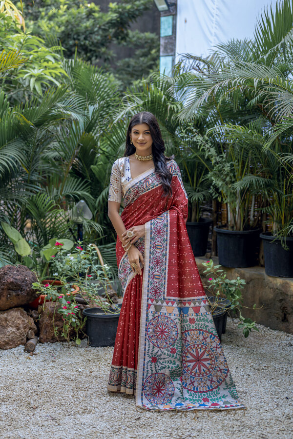 YOGITA_MADHUBANI-2_RED saree
