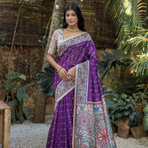 YOGITA_MADHUBANI-2_WINE saree
