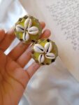 Rainvas Light Green kauri shells studs earrings