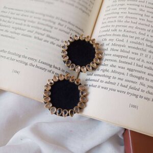 Rainvas Plain Black kundan studs earrings