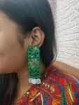 Rainvas Dark Green mirror long coins earrings for women