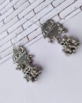 Rainvas Elephant design silver oxidised earrings
