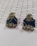 Rainvas Indigo Blue printed elephant charm earrings for women