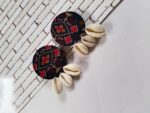 Rainvas Blue and red printed shells studs earrings