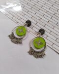 Rainvas Light green oxidized jhumka bali earrings