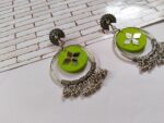 Rainvas Light green oxidized jhumka bali earrings